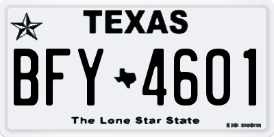 TX license plate BFY4601