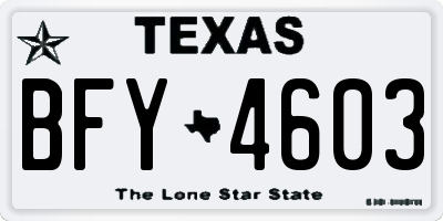 TX license plate BFY4603