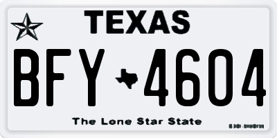 TX license plate BFY4604