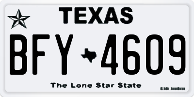 TX license plate BFY4609