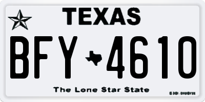 TX license plate BFY4610