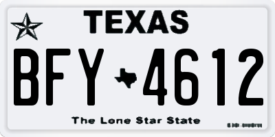 TX license plate BFY4612