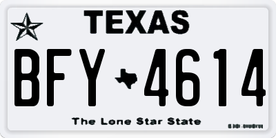 TX license plate BFY4614