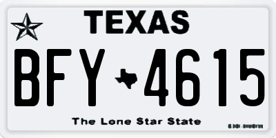 TX license plate BFY4615