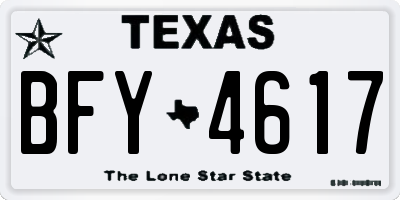 TX license plate BFY4617