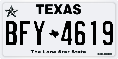 TX license plate BFY4619