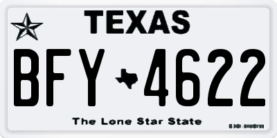 TX license plate BFY4622