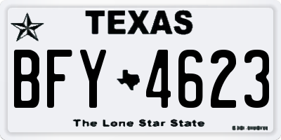 TX license plate BFY4623