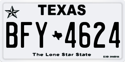 TX license plate BFY4624