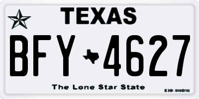 TX license plate BFY4627