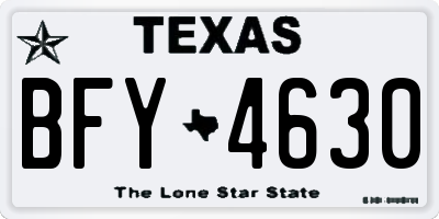 TX license plate BFY4630