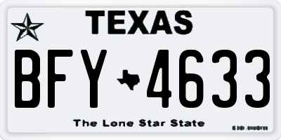TX license plate BFY4633