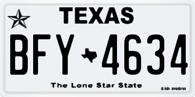 TX license plate BFY4634