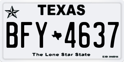 TX license plate BFY4637