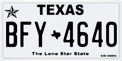 TX license plate BFY4640