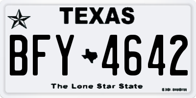 TX license plate BFY4642