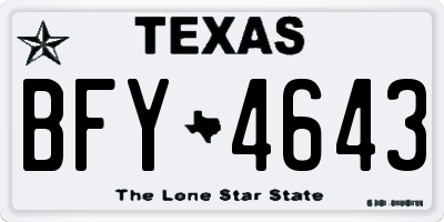 TX license plate BFY4643