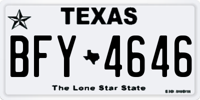 TX license plate BFY4646