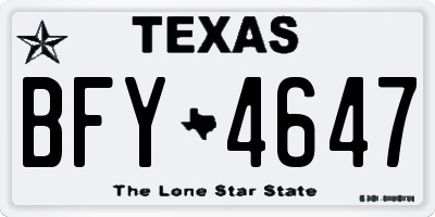 TX license plate BFY4647