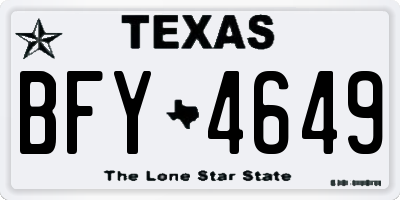 TX license plate BFY4649
