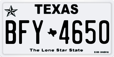 TX license plate BFY4650