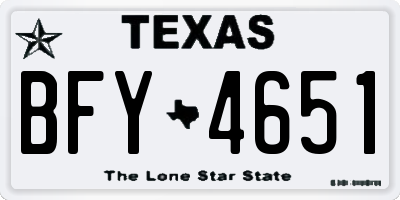 TX license plate BFY4651