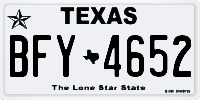 TX license plate BFY4652