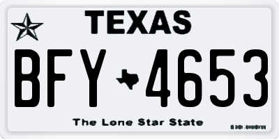 TX license plate BFY4653