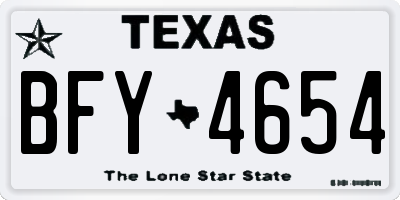 TX license plate BFY4654