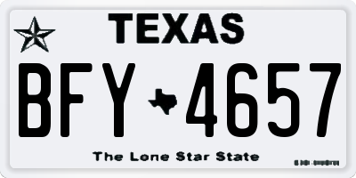 TX license plate BFY4657