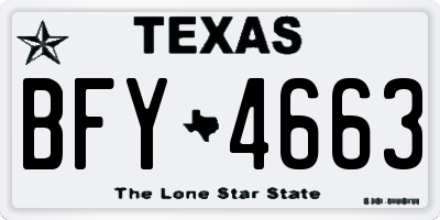 TX license plate BFY4663