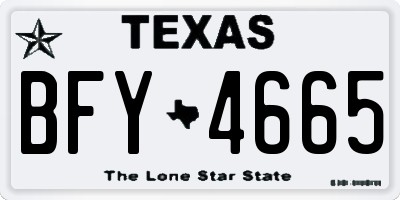 TX license plate BFY4665