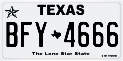 TX license plate BFY4666