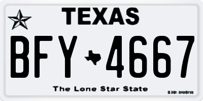 TX license plate BFY4667