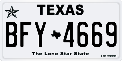 TX license plate BFY4669