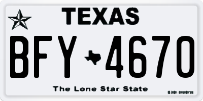 TX license plate BFY4670