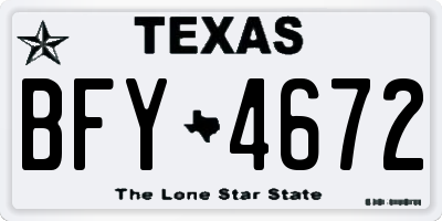 TX license plate BFY4672