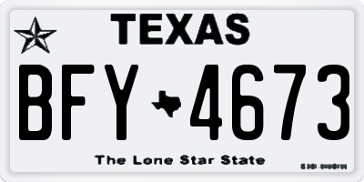 TX license plate BFY4673