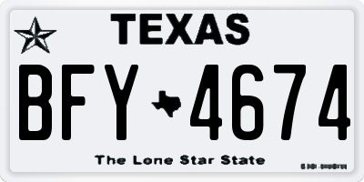 TX license plate BFY4674