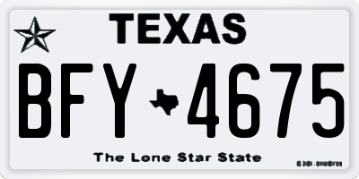 TX license plate BFY4675