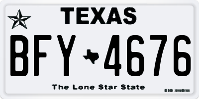 TX license plate BFY4676