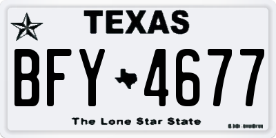 TX license plate BFY4677