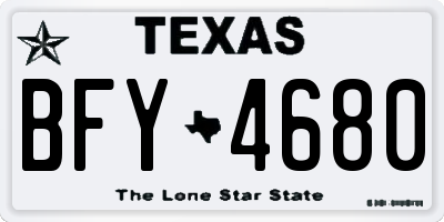 TX license plate BFY4680