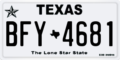 TX license plate BFY4681