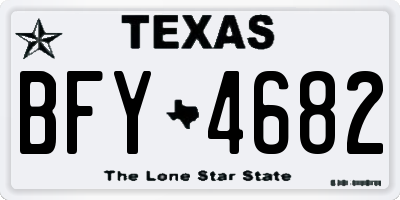 TX license plate BFY4682
