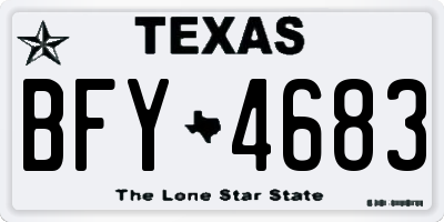 TX license plate BFY4683