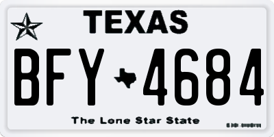 TX license plate BFY4684