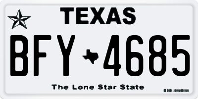 TX license plate BFY4685