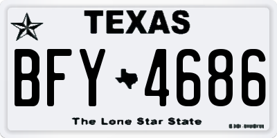 TX license plate BFY4686