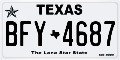 TX license plate BFY4687